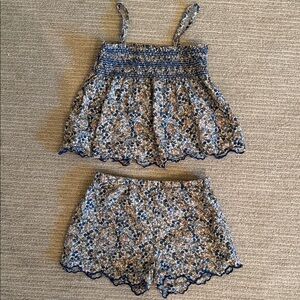H&M Blue Floral Two-Piece Girls Matching Set